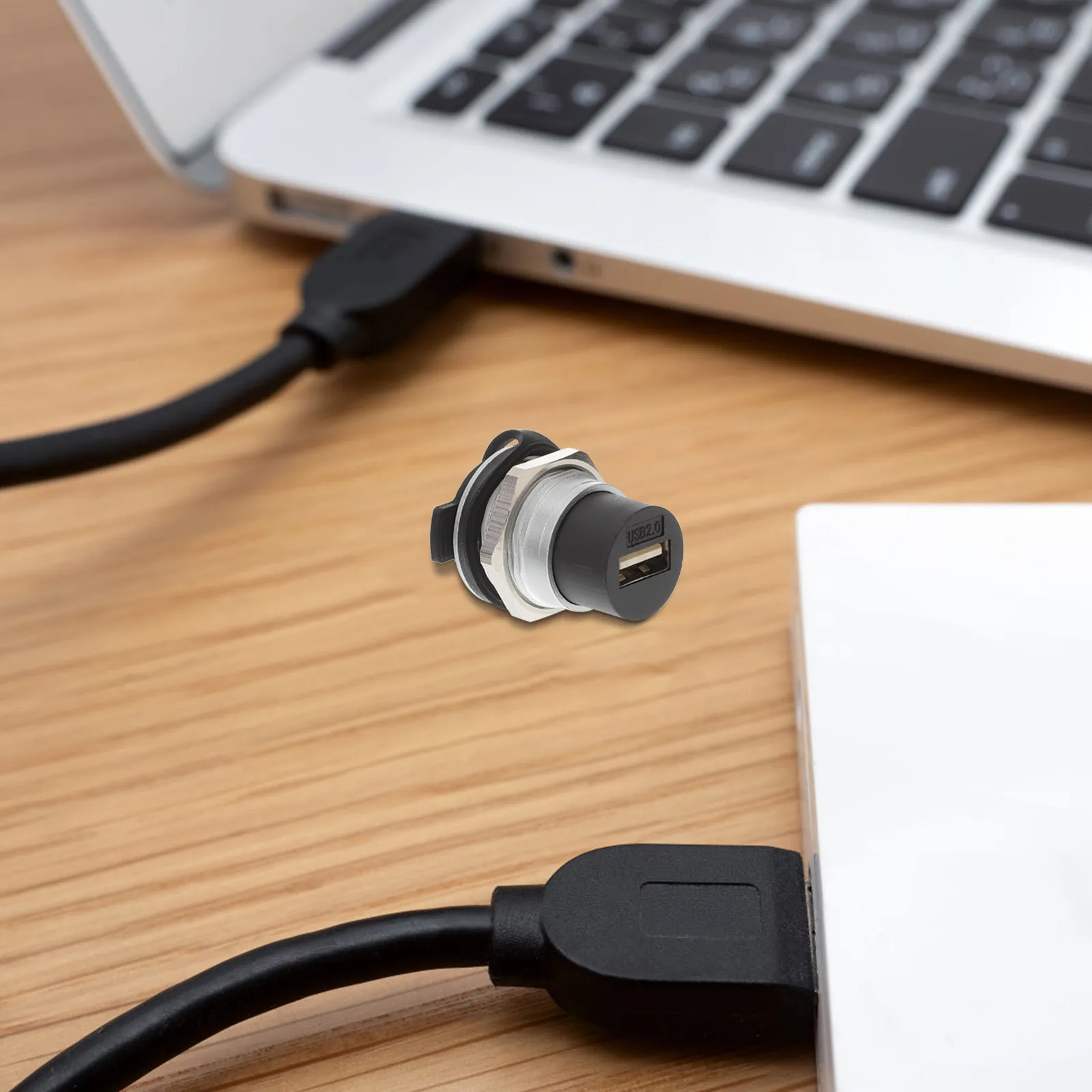 USB Bulkhead Connector USB 2.0 Pass Through Flush Mount Panel Coupler Female to Female Bulkhead Adapter Charging Socket