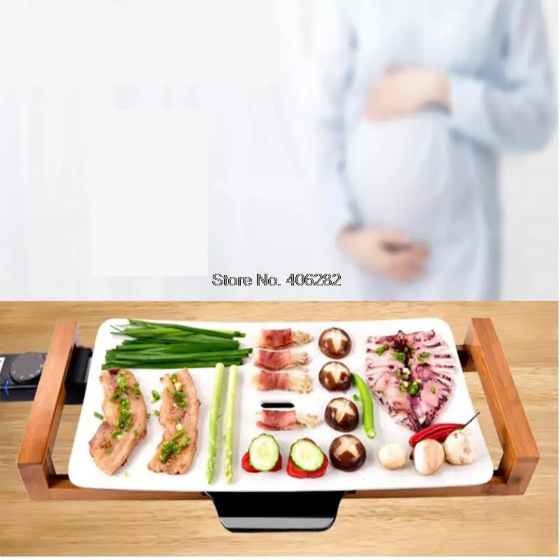 

2100W Korean Barbecue Non-Smokeless Ceramic Grill Non-stick House Electric Barbecue Tools 51* 26.5CM Baking pan 220V/50 Hz