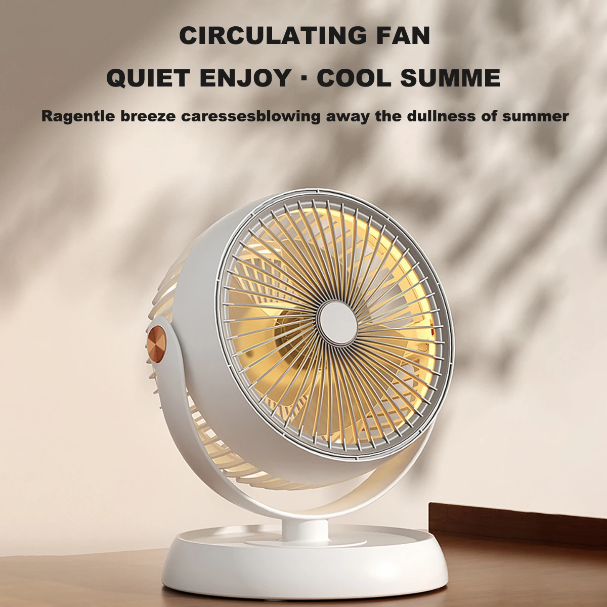 Night Light Air Circulation Electric Fan Rechargeable Table Desktop Portable Wall Mounted 360 Degree Rotation for Home Fan