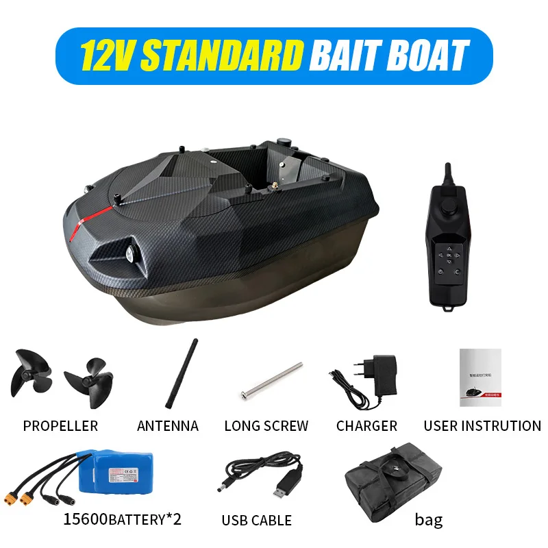 Afstandsbediening 600M visaasboot, dubbele 15600 mAh grote batterij, sterke kracht, treknet, hoge snelheid RC buitenspeelgoed