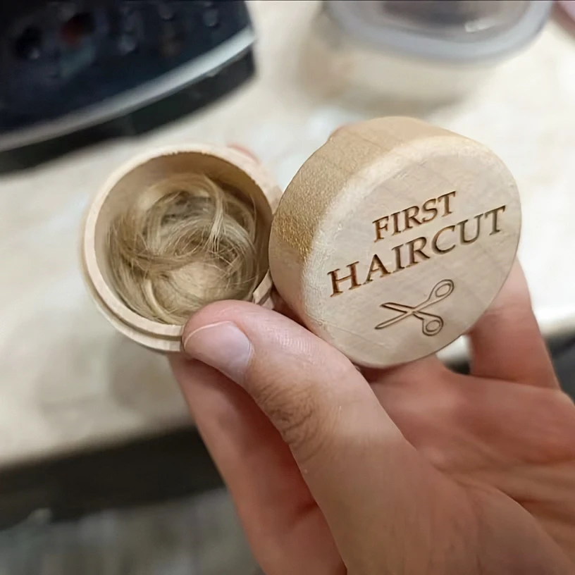 Beech Wood Baby Fetal Hair Keepsake Box Portable Memory Storage Newborn Souvenir Gift Minimalist Lightweight Box for New Parents