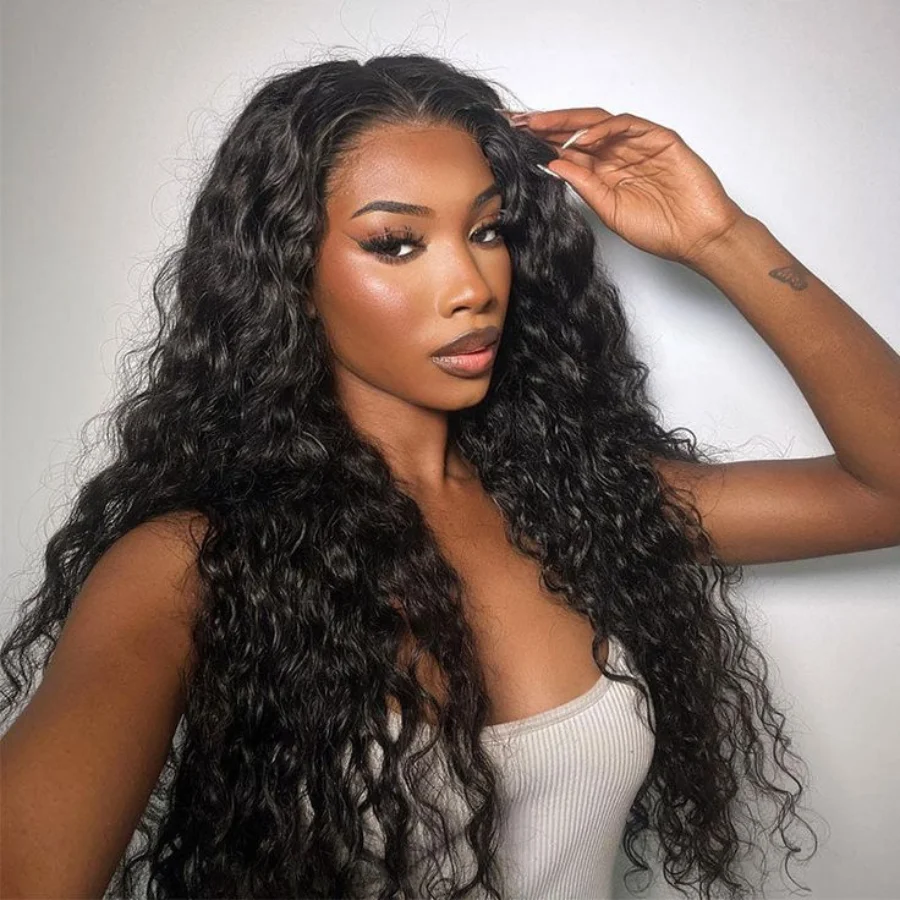 

250% 13x4 Deep Wave Frontal Wig Transparent Hd Lace Frontal Wig Glueless Human Hair Lace Frontal Wigs Curly Human Hair Wig