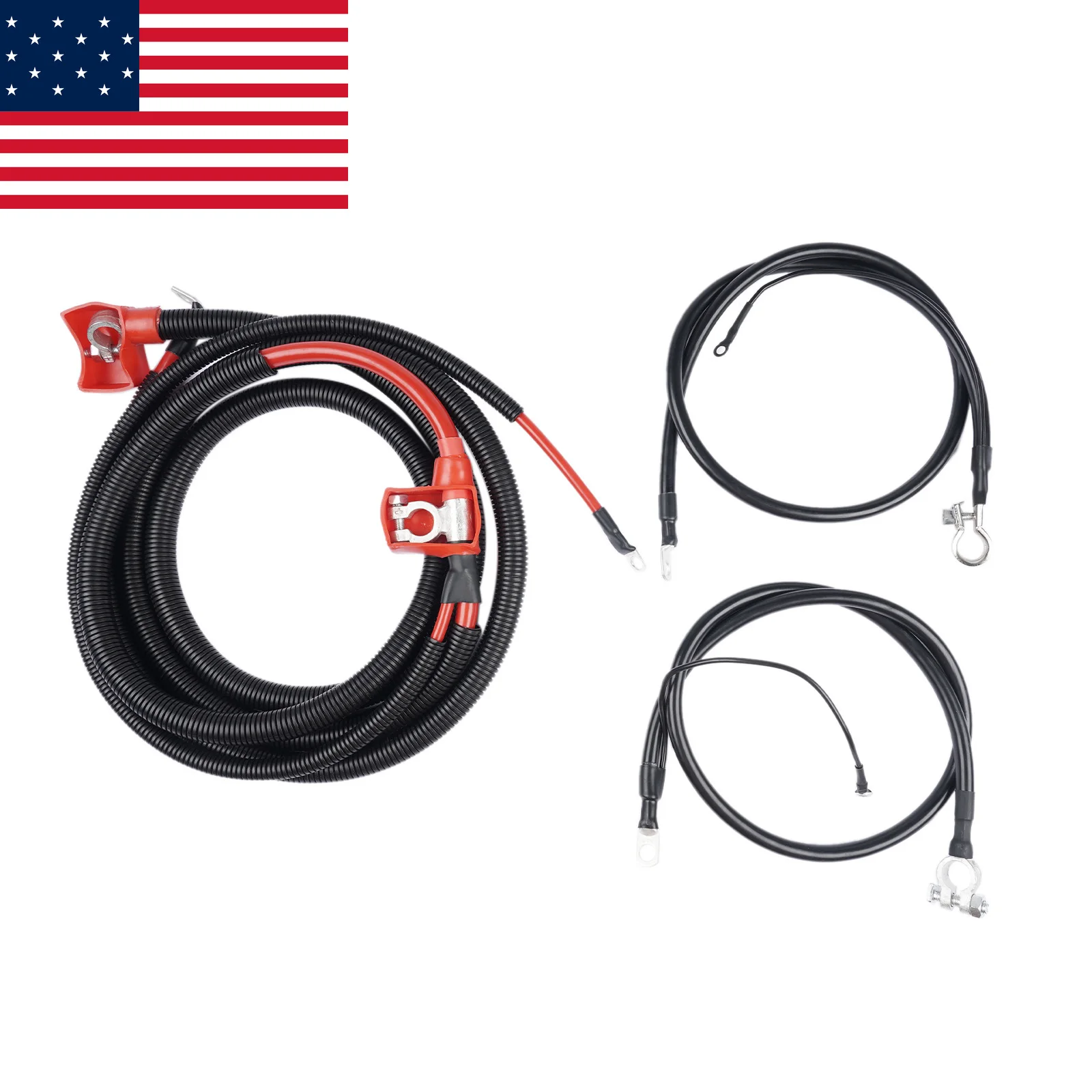 AP03 Positive & Negative Starter Battery Cable Kit for Ford F-250 F-350 7.3L Diesel 1994-1997 F5TZ14301A F5TZ14300B