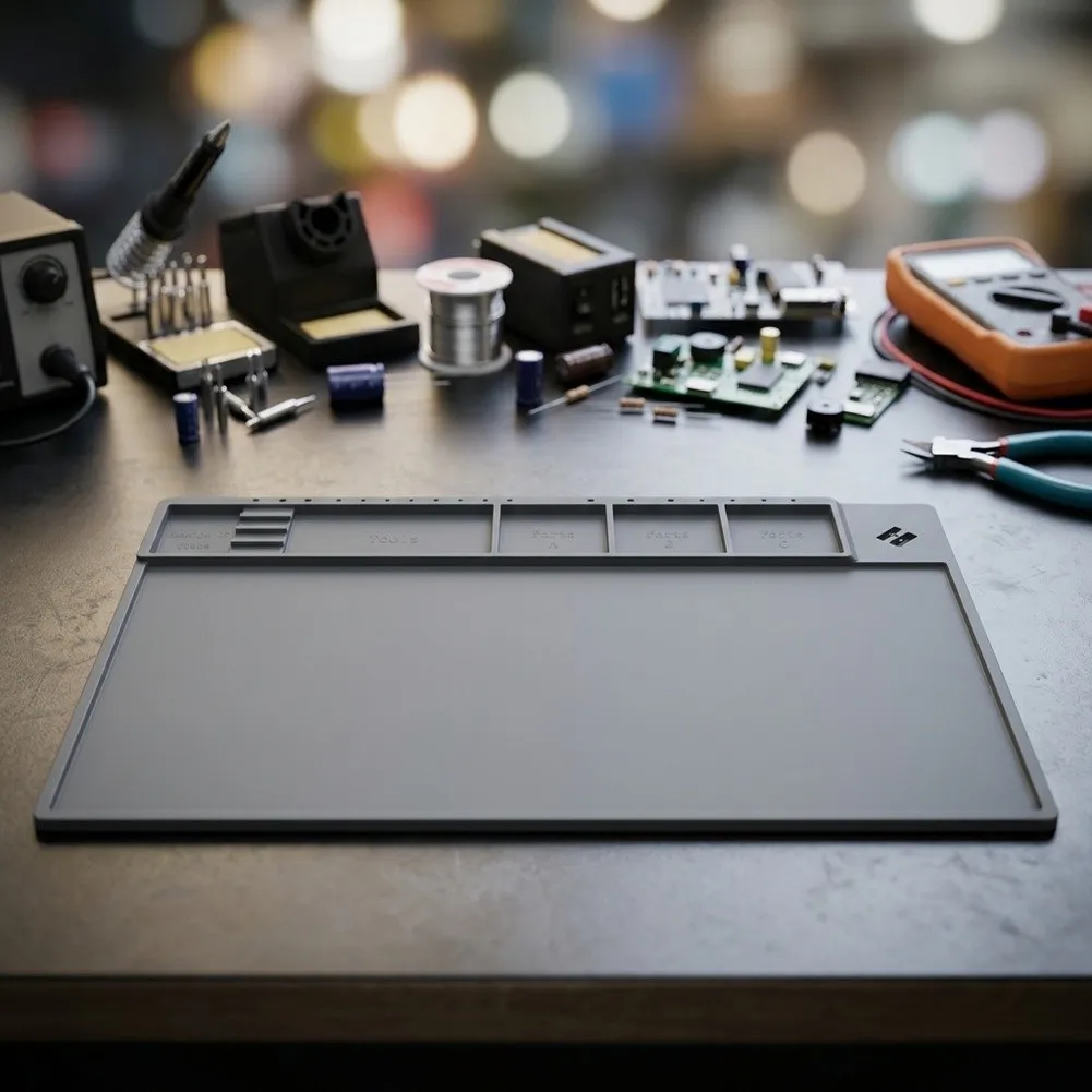 TE-618 Soldering Mat Provides Non Slip for Tools and Components While Withstanding Continuous Exposure to Soldering Heat