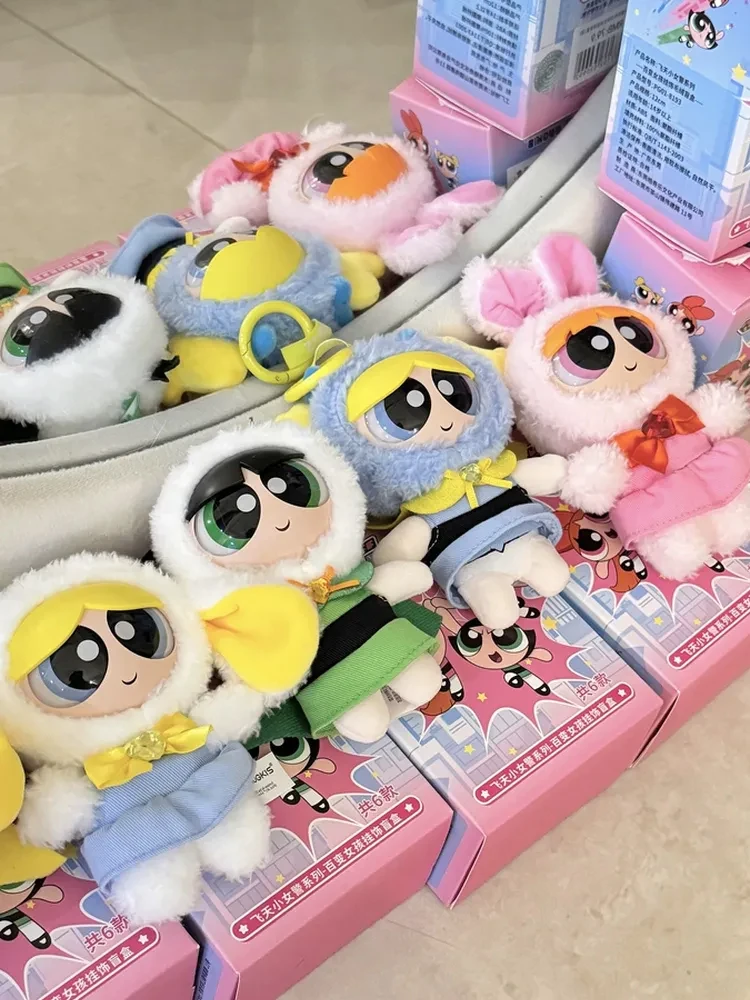 HUGKIS The Powerpuff Girls Variety Girl Series Vinyl Plush Blind Box Chicas Superpoderosas Powerpuff Anime Cartoon Pendant Gift