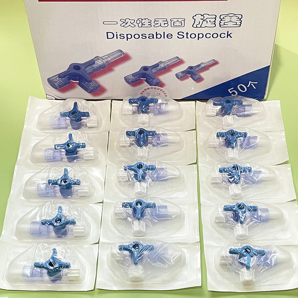 10pcs/30pcs/50pcs Pet Medical EO Sterile 3 Way Tube Connector Stopcock With Luer Lock Valve Three Way Stop Cock Of Hospital