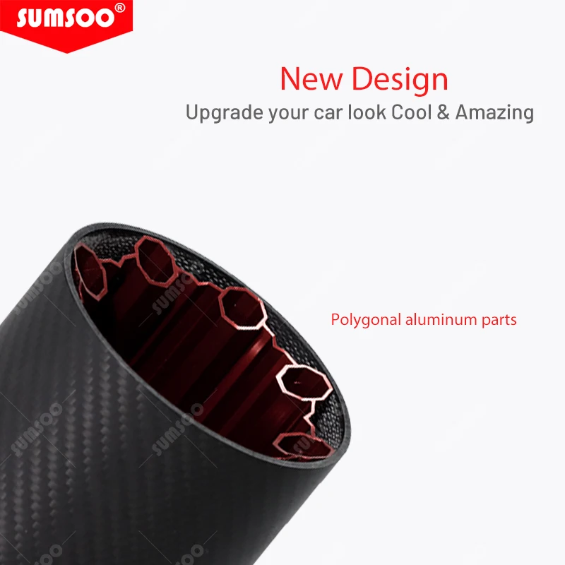1 Piece Car Accessories 101mm Outlet Matte Carbon Fiber Exhaust For Universal Tailpipe Exhaust Pipes Modified Decorative