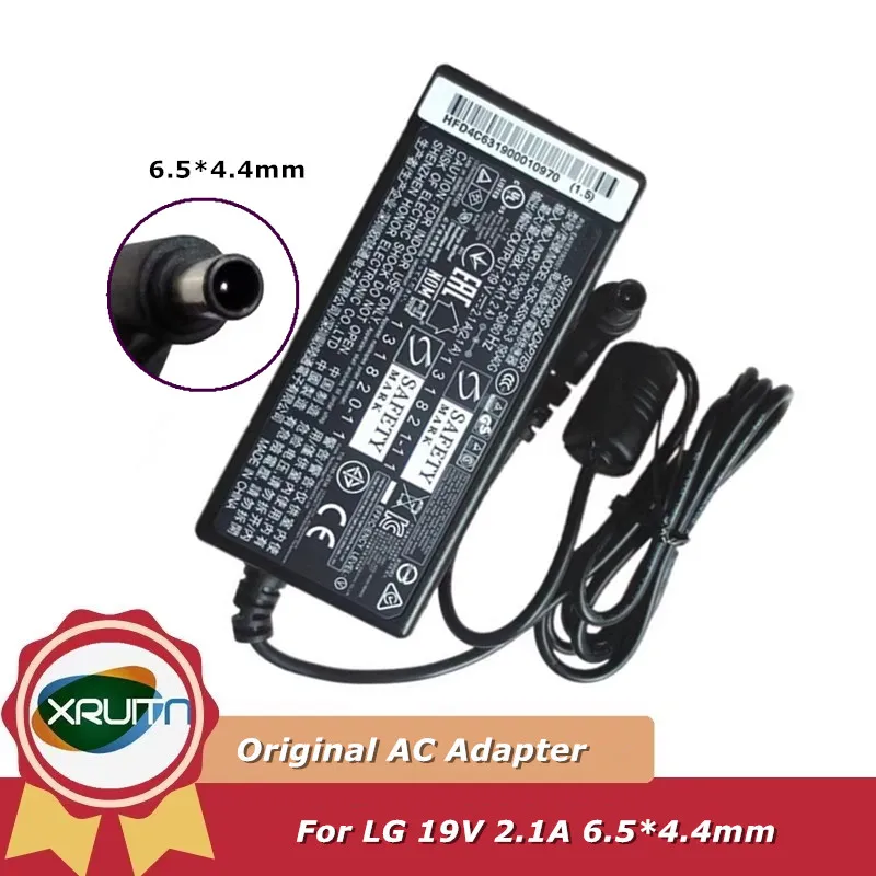 Cargador adaptador de CA Original de 19V 2.1A para LG, cargador de Monitor LCD LED de 24 pulgadas, fuente de alimentación ADS-45SN-19-3 LCAP21 LCAP25 6,5*4,mm