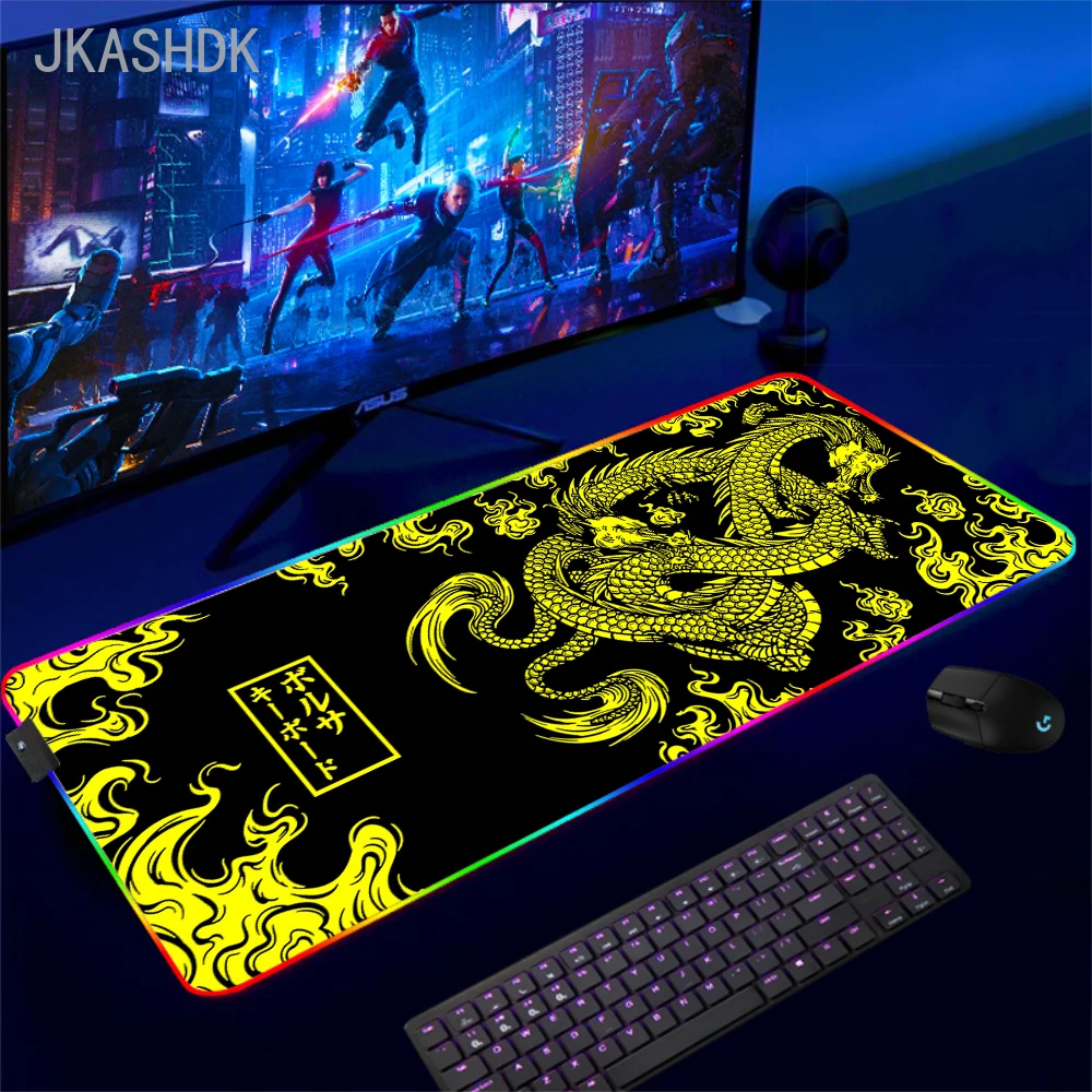 Alfombrillas de escritorio XXL RGB para teclado de Gaming, alfombrillas de escritorio con impresión HD, accesorios de Gamer, alfombrilla de ratón con luz LED grande, Alfombra de ordenador con retroiluminación