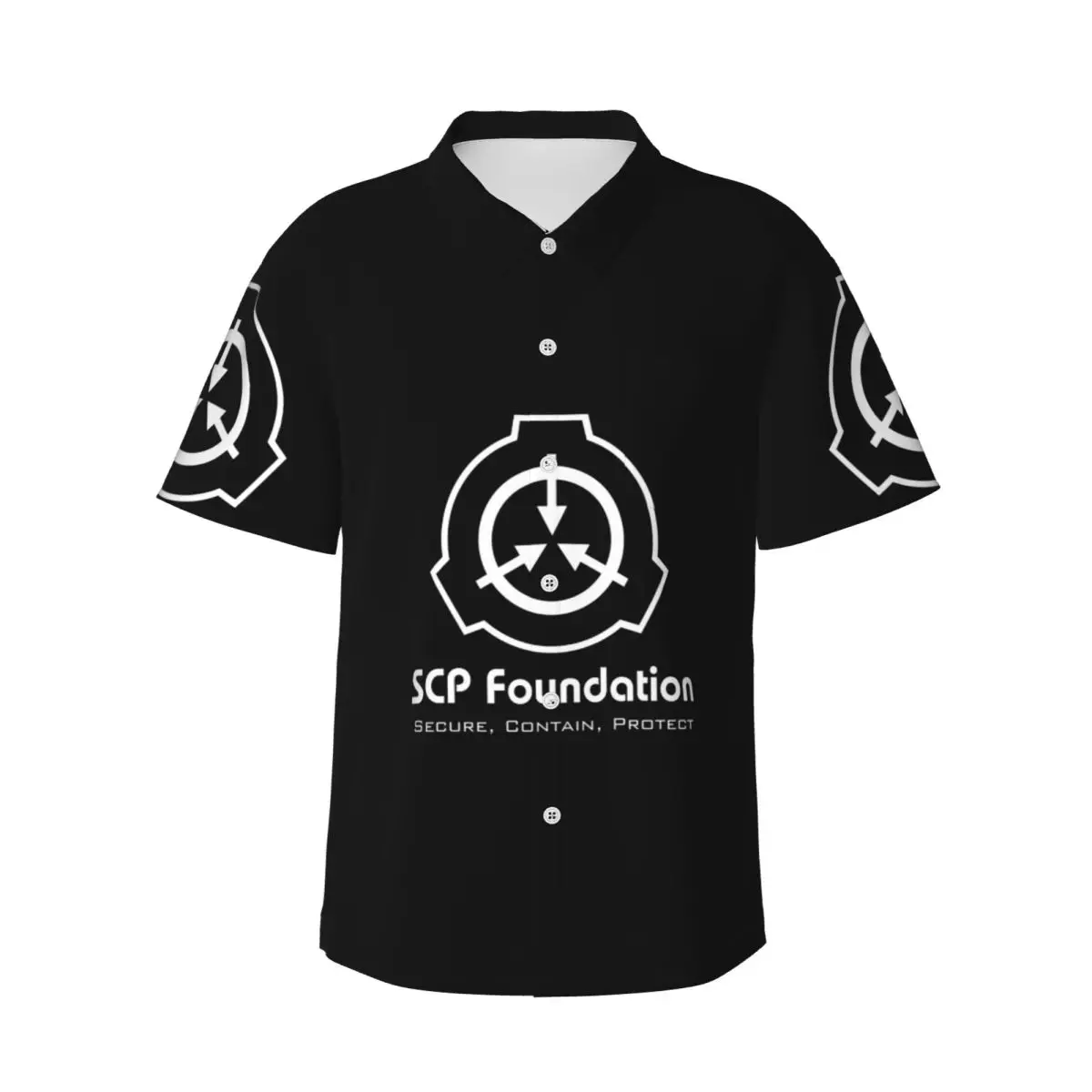 

SCP Foundation Мужские рубашки Гавайская рубашка с коротким рукавом Повседневные топы на пуговицах для летнего пляжа