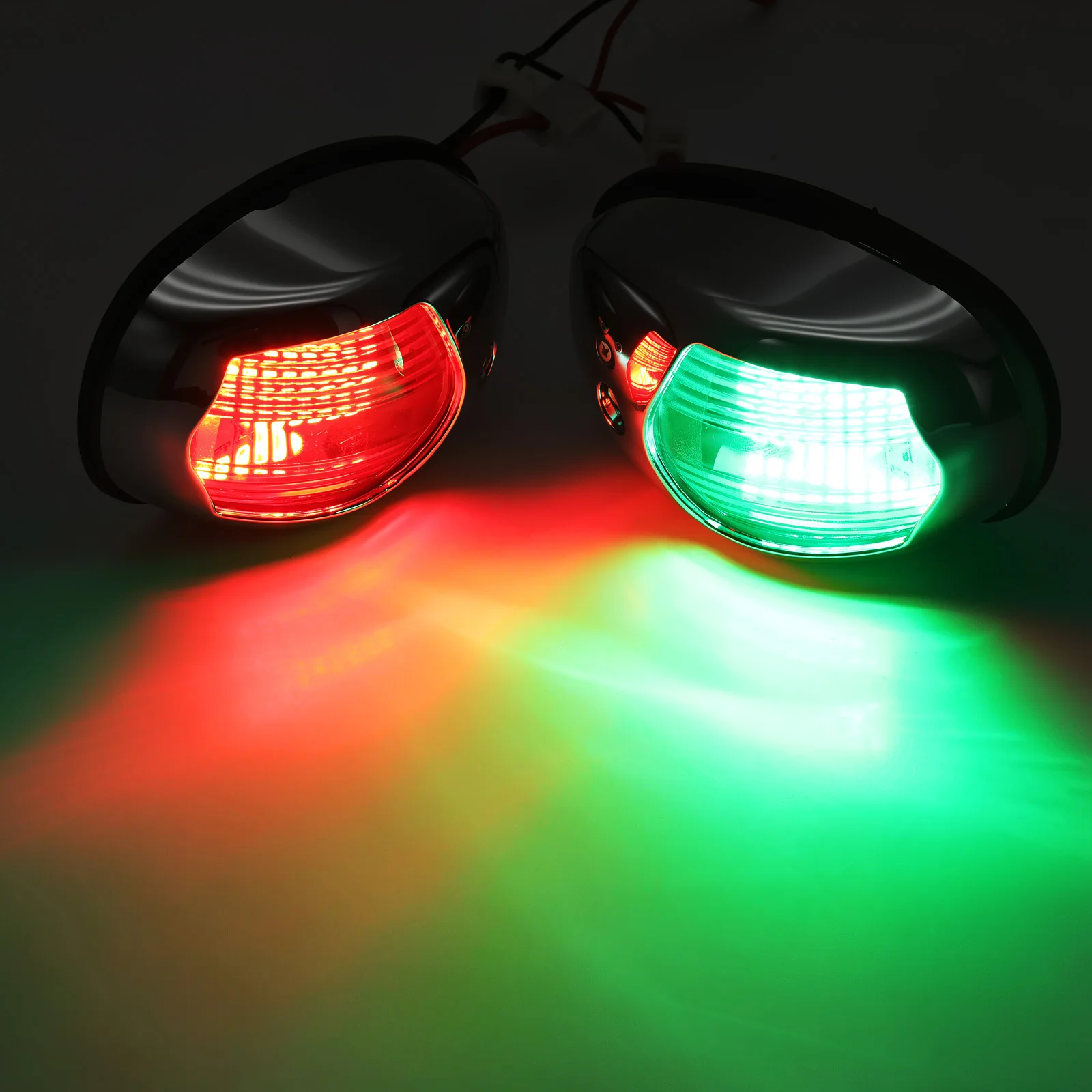 2pcs Yacht Navigation Light Waterproof 27 LED Marine Sounding Light Navigation Light Red and Green Marine Light 12V 24V