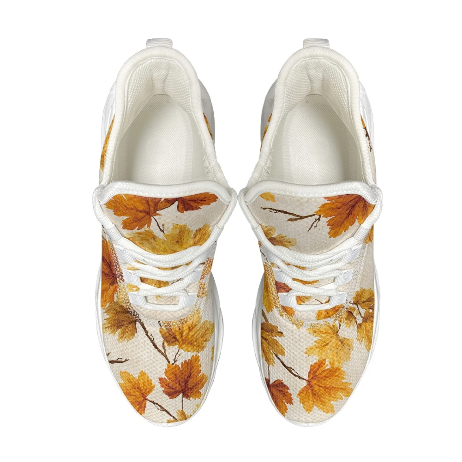XIXIRIMIDO Blade Running Shoes Women's Lightweight Sneakers Men's Sports Commuter Shoes Comfortable Breathable Soft Maple Leaf