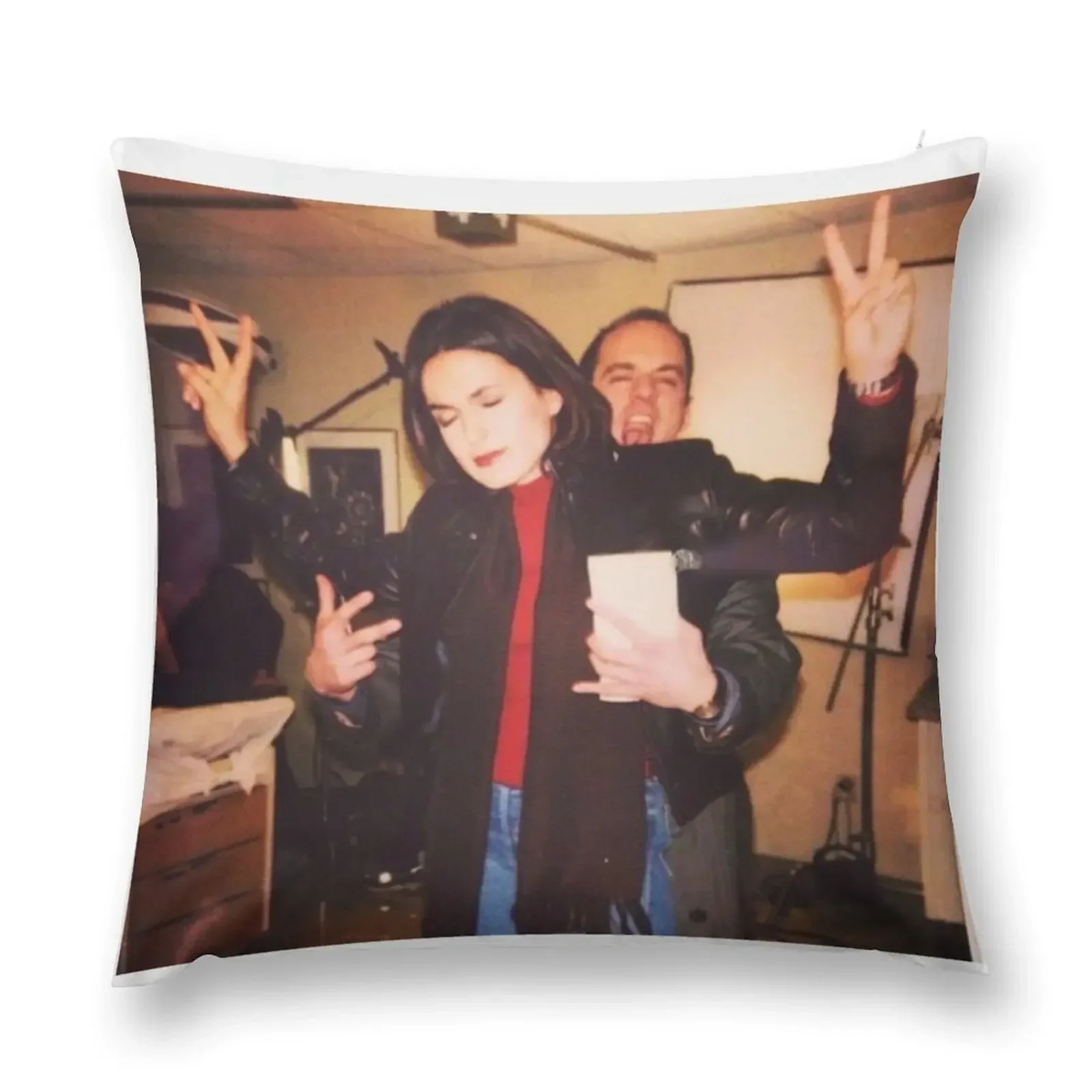 

Mariska Hargitay & Chris Meloni SVU Throw Pillow Sitting Cushion Christmas Covers luxury decor pillow