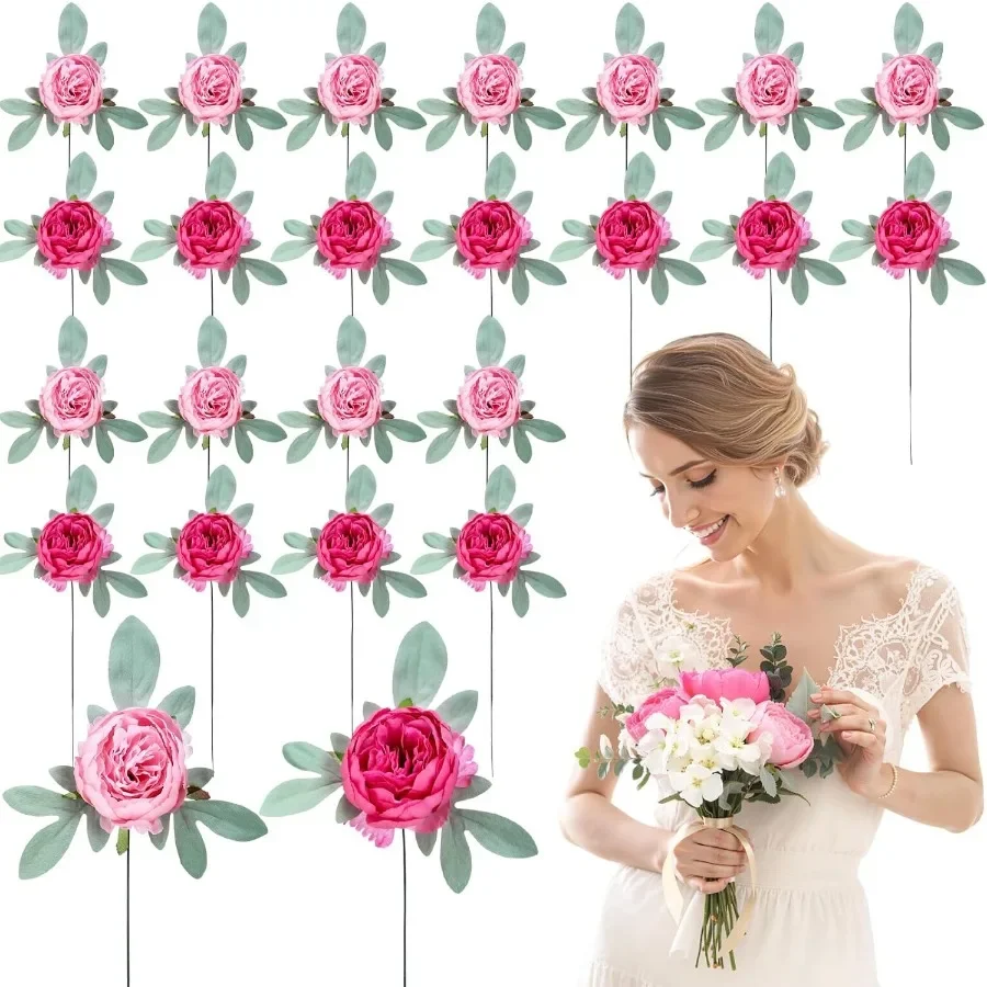 

50 шт. свадебные искусственные пионы 4 дюйма из искусственного шелка пион искусственные пионы искусственные цветы на день Святого Валентина объемные розы головки для Va