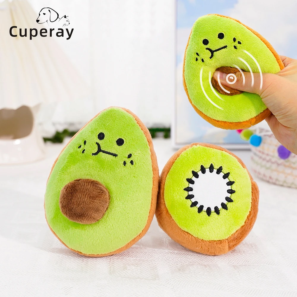 Pet Plush Toy Avocado Kiwi Sound Toy Teeth Grinding and Cleaning Teeth To Relieve Boredom Dog Cat Toys for Medium and Small Dogs