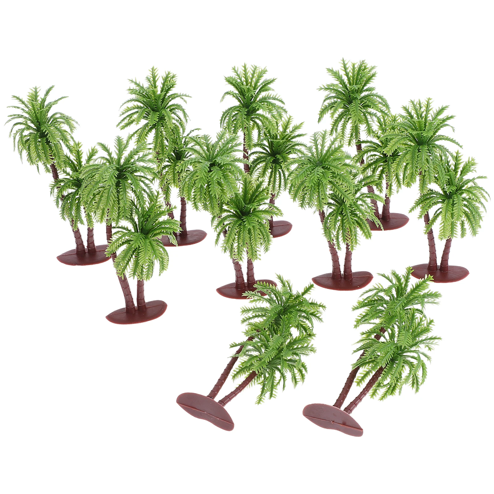 10 Pcs Sand Table Coconut Tree Photo Props Plastic Small Artificial Tropical Plants