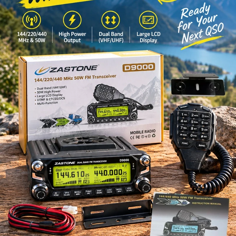 Zastone D9000 Split Type Car Walkie Talkie 50w Uhf Vhf Dual Band Mobile Radio Station