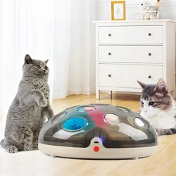 Electric Cat Toy Turntable Pet Interactive Kitten Catches Mouse Plush Toys Play Board Funny Cat Supplies Chats Scratching Board