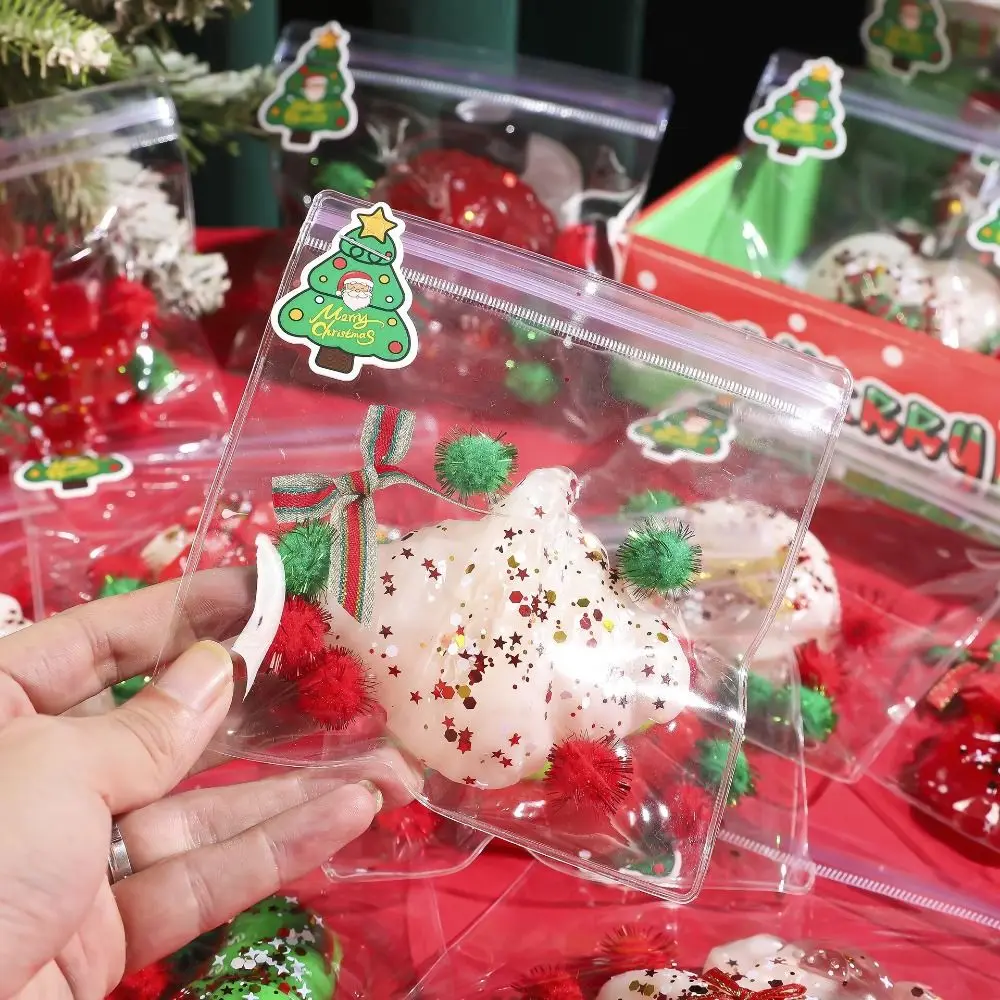 Pétrissage noël chat patte presser jouets rebond lent Silicone dessin animé beignet jouet bonhomme de neige 3D arbre de noël pincement jouet enfants