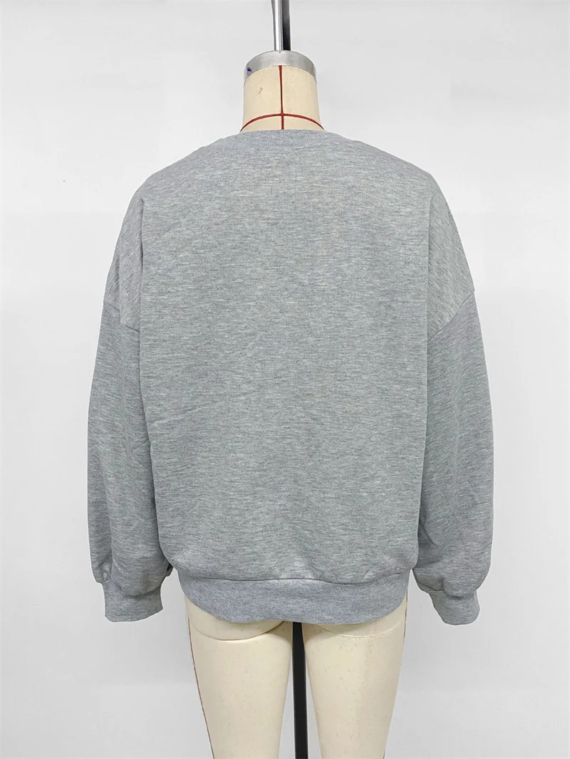 ZAROY 2025 Sweatshirts Autumn Tops Fashion Pearl Hollow Out Pullover Round Neck Long Sleeve Sportwear Casual Hoodies Sudaderas