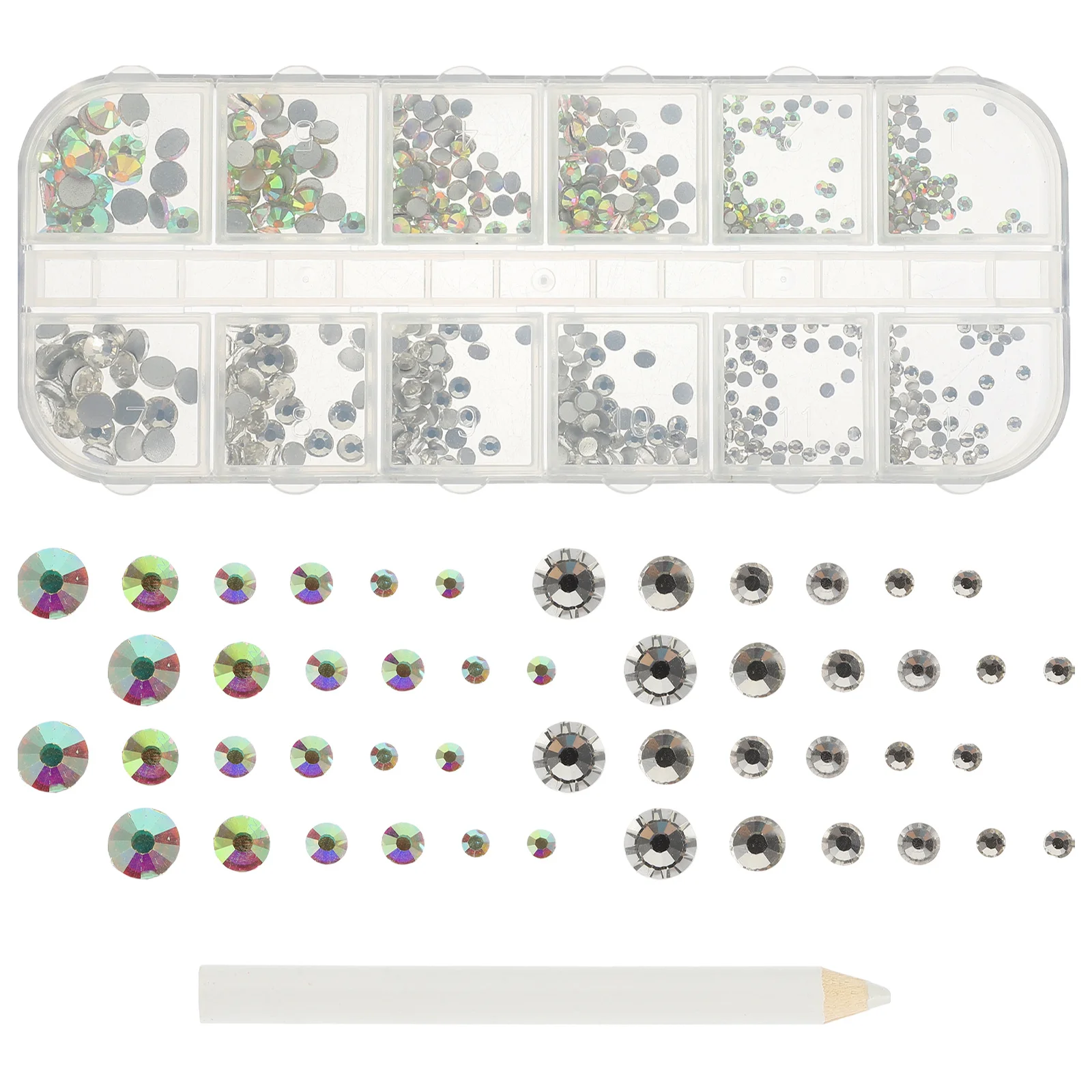 

1Set Flatback Nail Charms Rhinestones Pickup Pencil DIY Nail Art Accessories for Nails Crafts Clothes Shoes Phone Cases