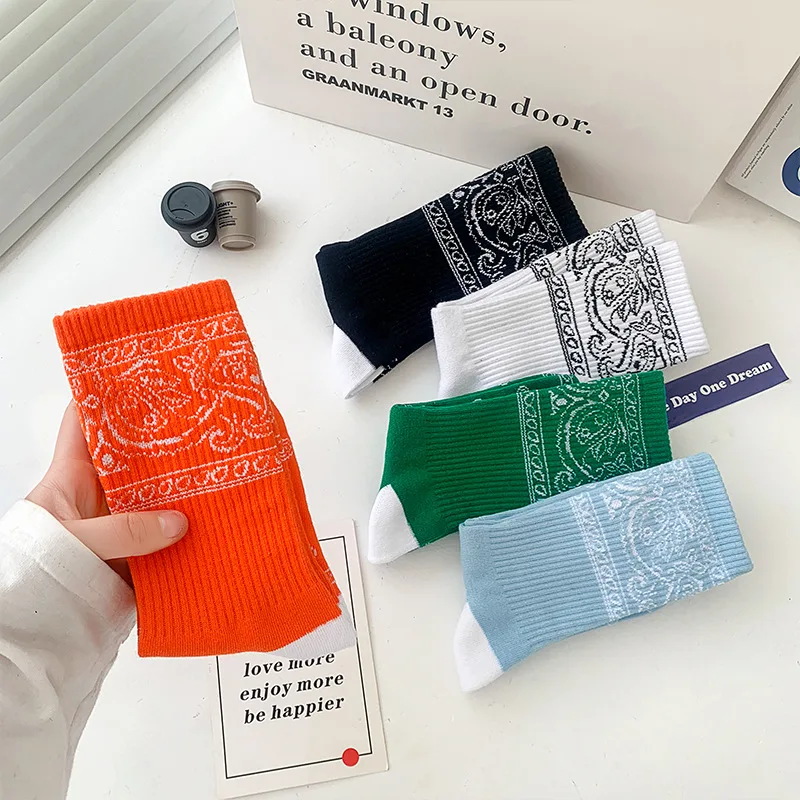 3 paare/schachtel Herren Socken grün trend ige Cashew blüte Hip Hop Dunk Bandanas lustige Socke Frauen Baumwolle af1 Kollokation 350 Geschenke – Detail 7