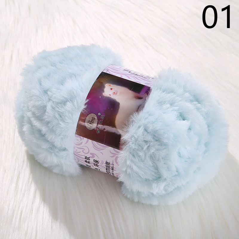 1pc Soft Imitation Mink Fleece Crocheted Yarn For Knitting Sweater Scarf Wool Yarn Thread Diy Handicraft Faux Fur Blended Yarn