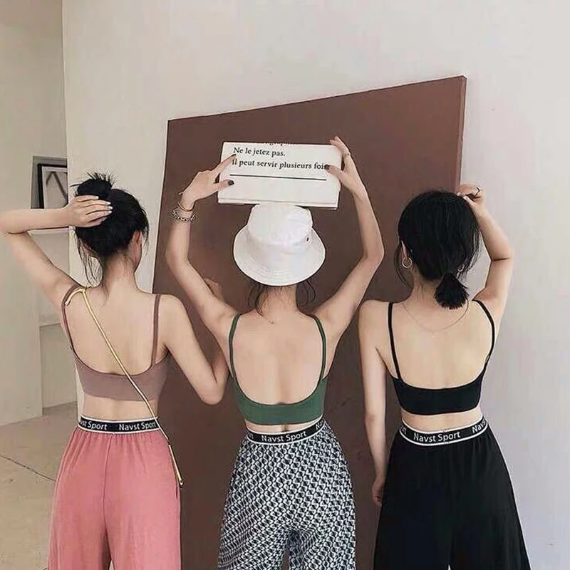 Mỏng Sexy Strapes Áo Ngực Thể Thao Tập Gym Áo Ngực Hở Lưng Áo Ngực Thể Thao Hình Chữ U Làm Đẹp Lưng Áo Bra Yoga Thoáng Khí Nữ Top áo Ngực Có Đệm Ngực