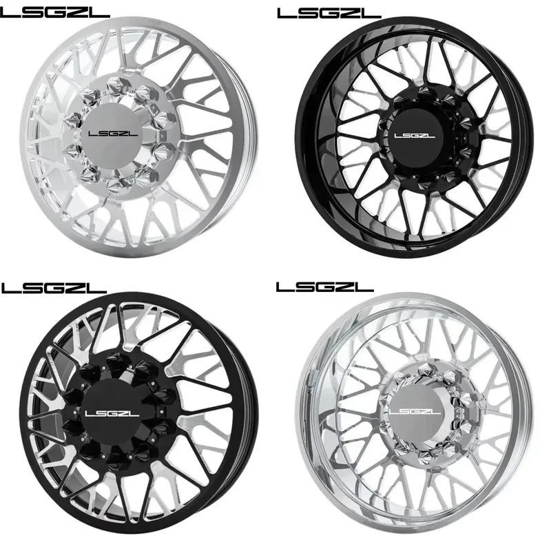 i LSGZL Dually Rim 8x6.5 Forged Truck Wheel 8x200 Black Milled 8x170 8x210 Dually Wheels 10x225 Set of 6 for F450 for