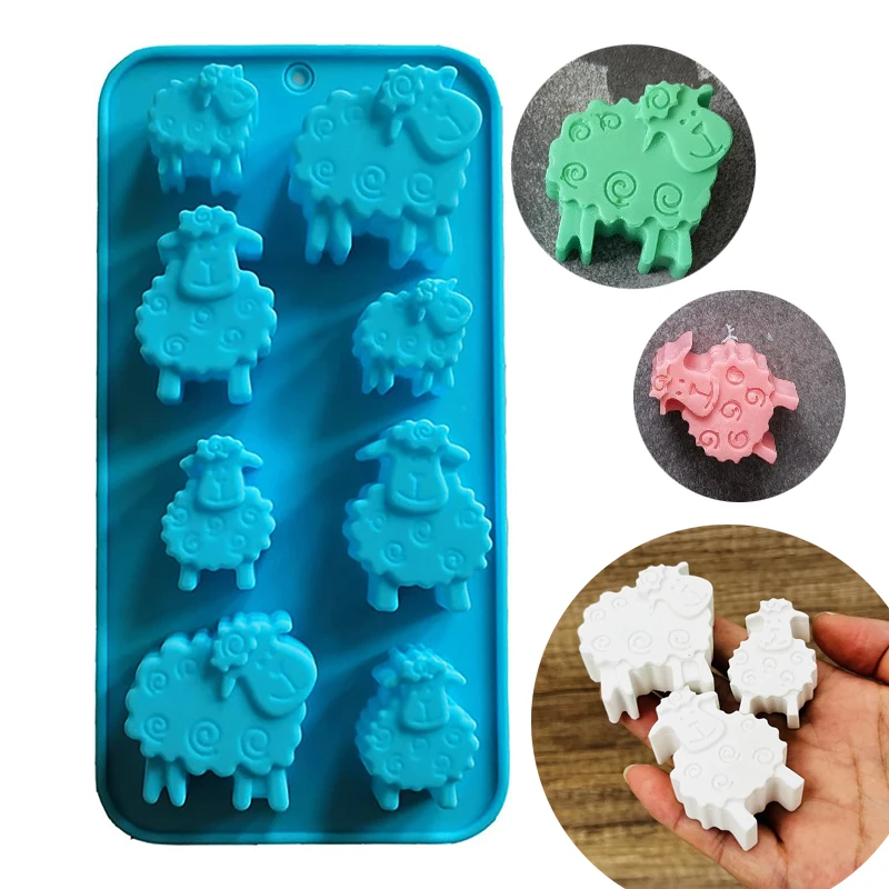 

Sheep Silicone Mold For Soap Making Cartoon Animal Chocolate Ice Cube Candy Cake Decoration Crayon Wax Melts Art Craft Kitchen
