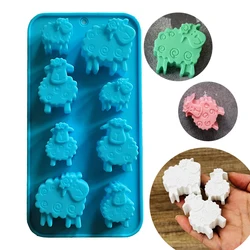 Sheep Silicone Mold For Soap Making Cartoon Animal Chocolate Ice Cube Candy Cake Decoration Crayon Wax Melts Art Craft Kitchen