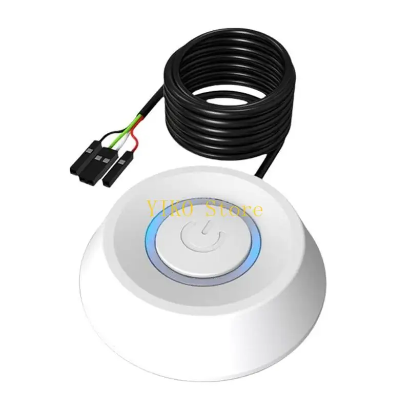 K32C Desktop Power Button Cable with Remote Start Button, Front Panel Header Cable, for Under Desk Computers and Desks