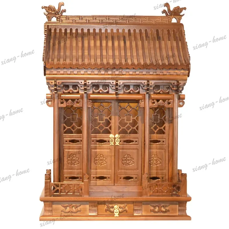 FG solid wood buddha niche with door altar, for home, divine slot, divine building, family tree box, ancestral temple cabinet