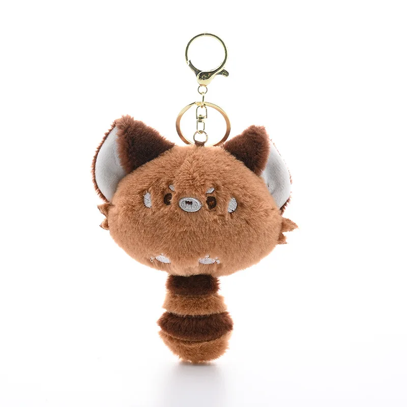 1Pcs Fun Cute Red Panda Headphone Bag Keychain Cartoon Mini Bear Plush Storage Bag Pendant Girls Children Birthday Small Gift