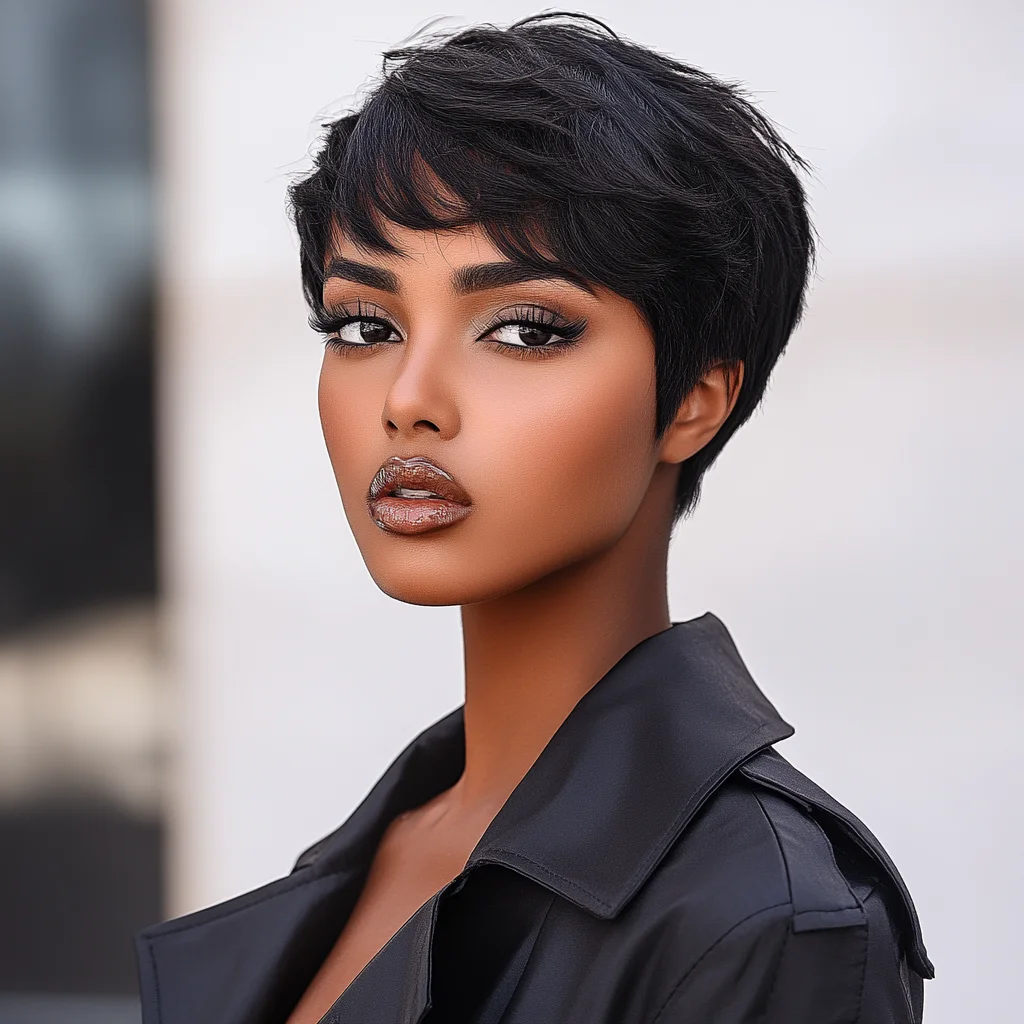 Short Pixie Cut Human Hair Wigs For Women 100% Real Brazilian Hair Wigs Natural Black Ready To Wear Pixie Cut Wigs 5 Days Europe