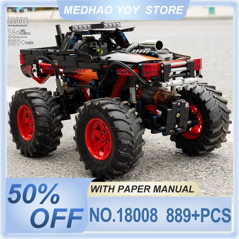 Mould King 18008 Fire Monster Off-Road Climbing Car Remote Control APP Bricks Assembly Building Blocks Model Toys Chrismas Gifts