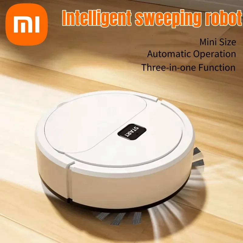 Xiaomi-Mini Aspiradora Robótica portátil automática para el hogar, recargable por USB, máquina barredora tres en uno en seco y húmedo, nuevo para el