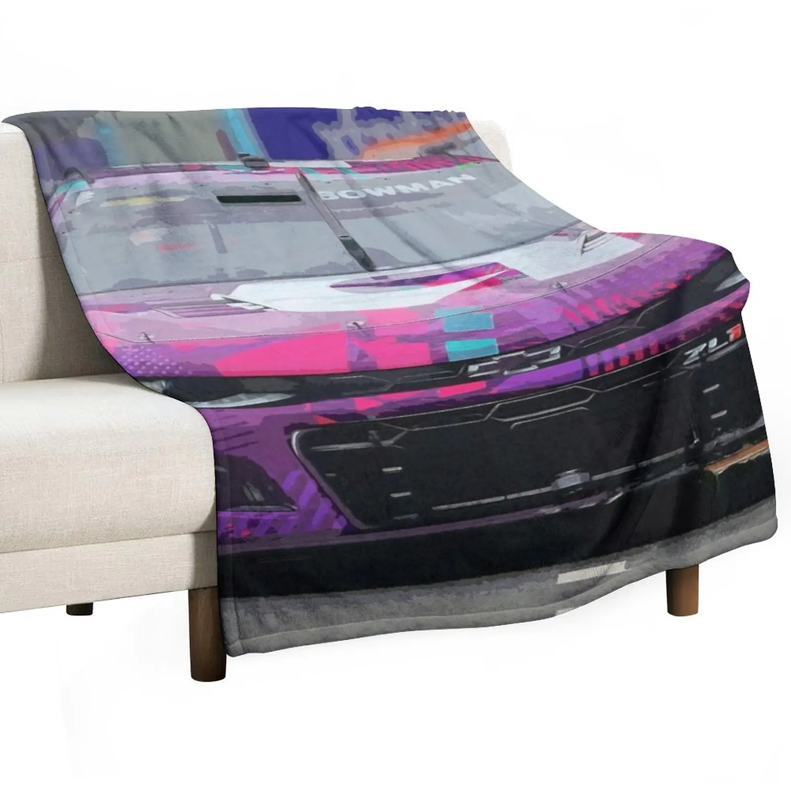 Alex Bowman racing on the Chicago street course 2024 Throw Blanket Luxury Designer Warm Furrys Blankets
