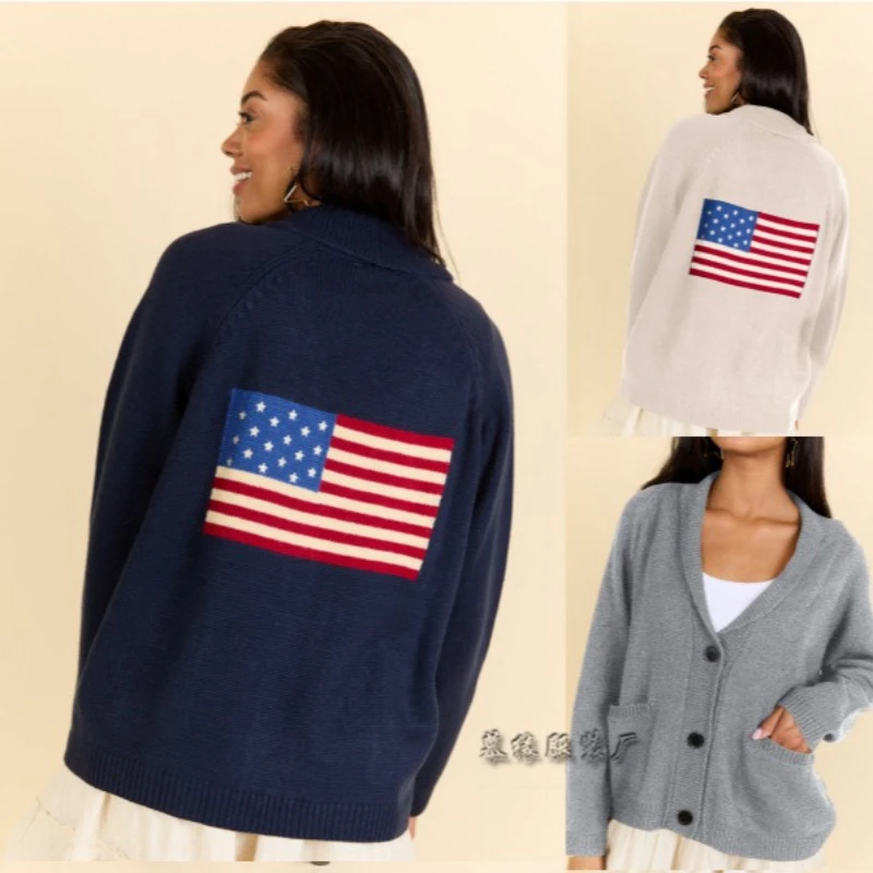 

Cardigan Women Sweaters Coats Knitted V Neck Full Sleeve Jumpers Y2k Streetwear Elegant Splice Knit Coat 2025 Autumn Winter