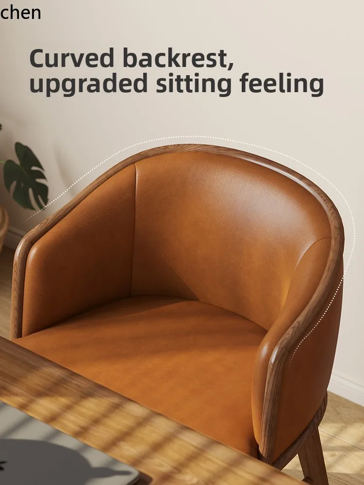 YFY  Solid Wood Rotating Book Chair Dining Chair Simple Soft Cushion Backrest Study Office Chair