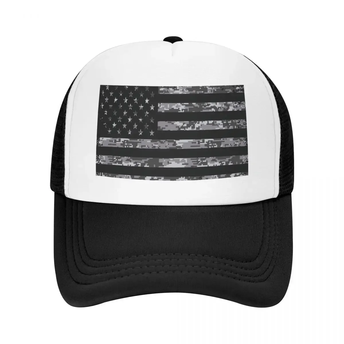 Digital Camo Grunge American Flag Baseball Cap Christmas Hat Thermal Visor Cosplay Women's Hats Men's