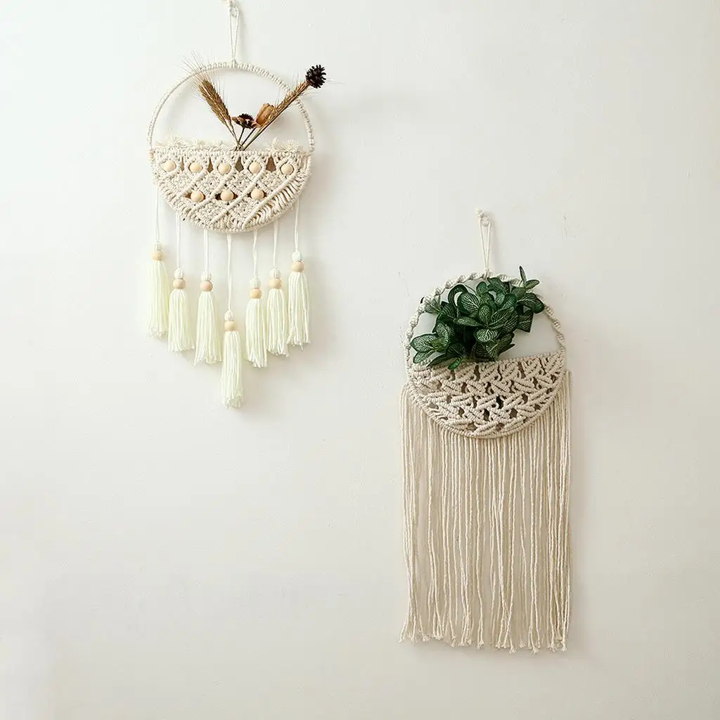Macrame Wall Hanging Tapestry Pocket Decor Mail Magazine Holder