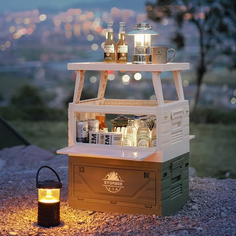 Storage Box Table Camping Picnic Packing Box Home Storage Storage Box Caja Madera Outdoor Camping Folding Box Car Trunk