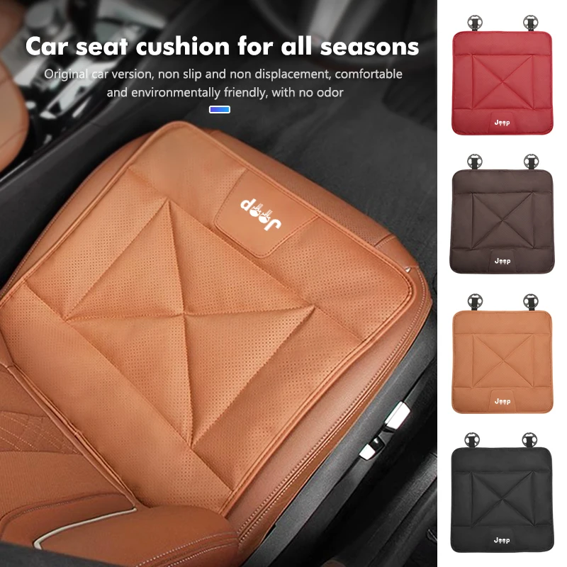 Leather Car Seat Cover Winter Warm Seat Cushion Anti Slip Pad For Jeep Grand Cherokee Compass Patriot Renegade Wrangler