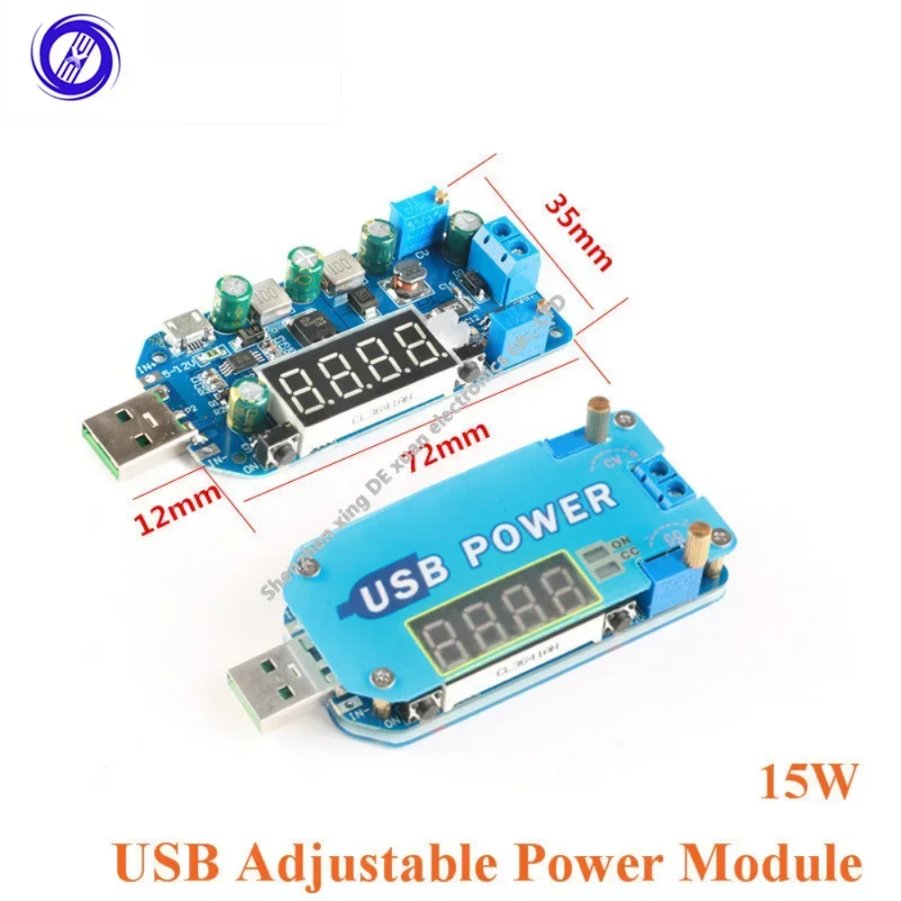 15W DC-DC USB Adjustable Power Module Step Up/Down Boost Buck Converter Module 5V to 3.3V 9V 12V 24V 30V Router DP