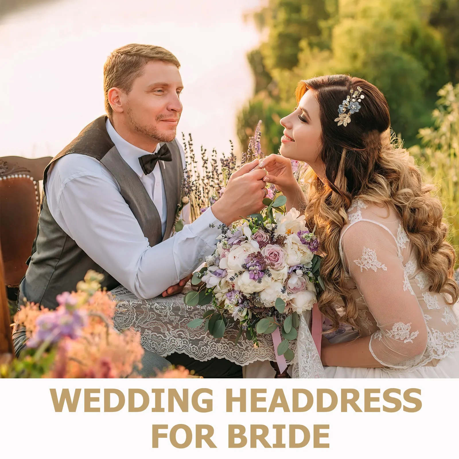 

Набор из 1 шт. заколок для волос с цветами, кристаллами и стразами для свадебных причесок, французских твистов, надежная фиксация, легкий вес