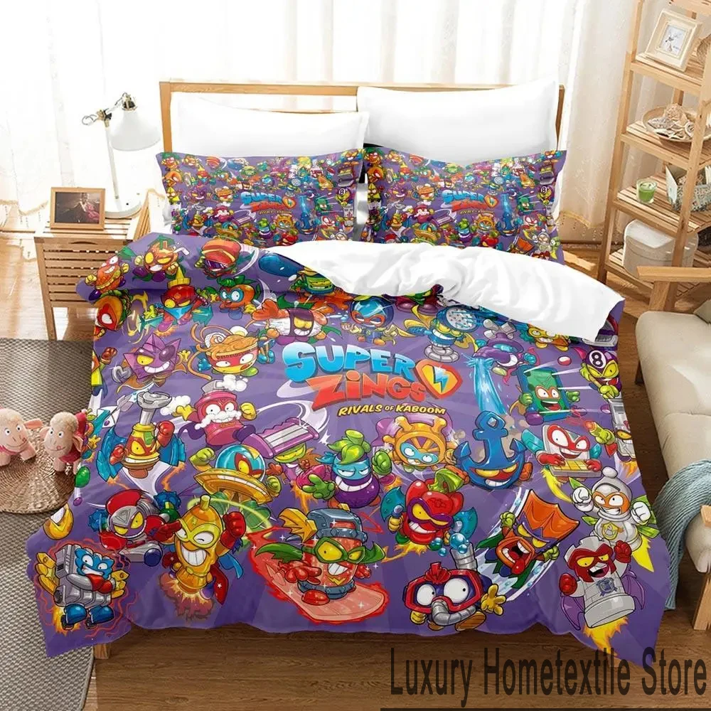 3D Print Super Zings Bedding Set Boys Girls Twin Queen King Size Duvet Cover Pillowcase Bed boys Adult Home Textileextile