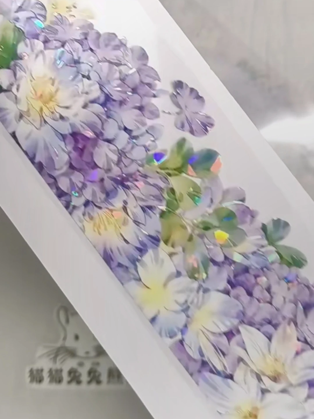 

5M Dailylife Shell Shiny Pet Washi Tape Collage Card Journal Purple Flower Badge