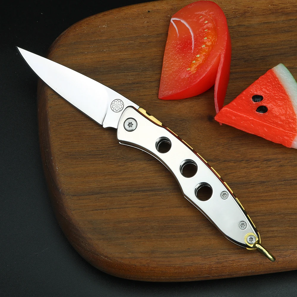 Aluminum Handle D2 Steel High Hardness Outdoor Knife Camping EDC Survival Knife Portable Folding Knife