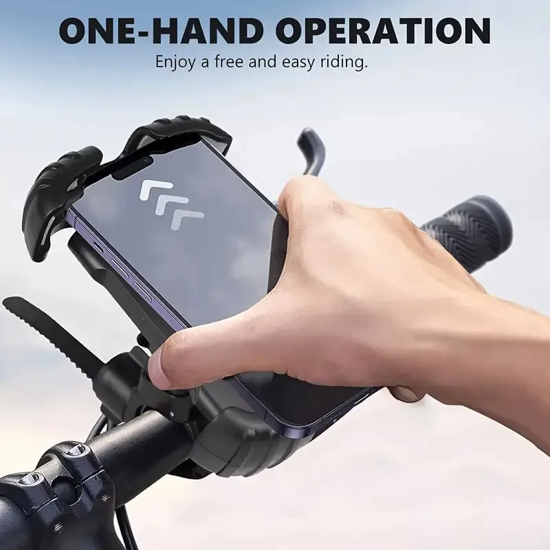 Universal Bike Phone Holder 360° View Bicycle Phone Holder for 4.7-7 inch Mobile Phone Stand Shockproof Bracket GPS Clip